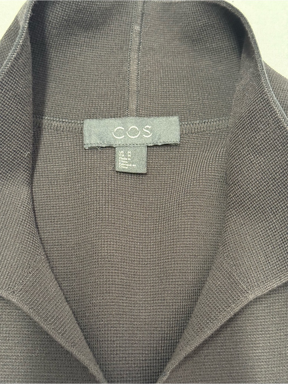 COS Black Milano-Knit Cotton Polo Shirt Top Medium - Picture 5 of 6